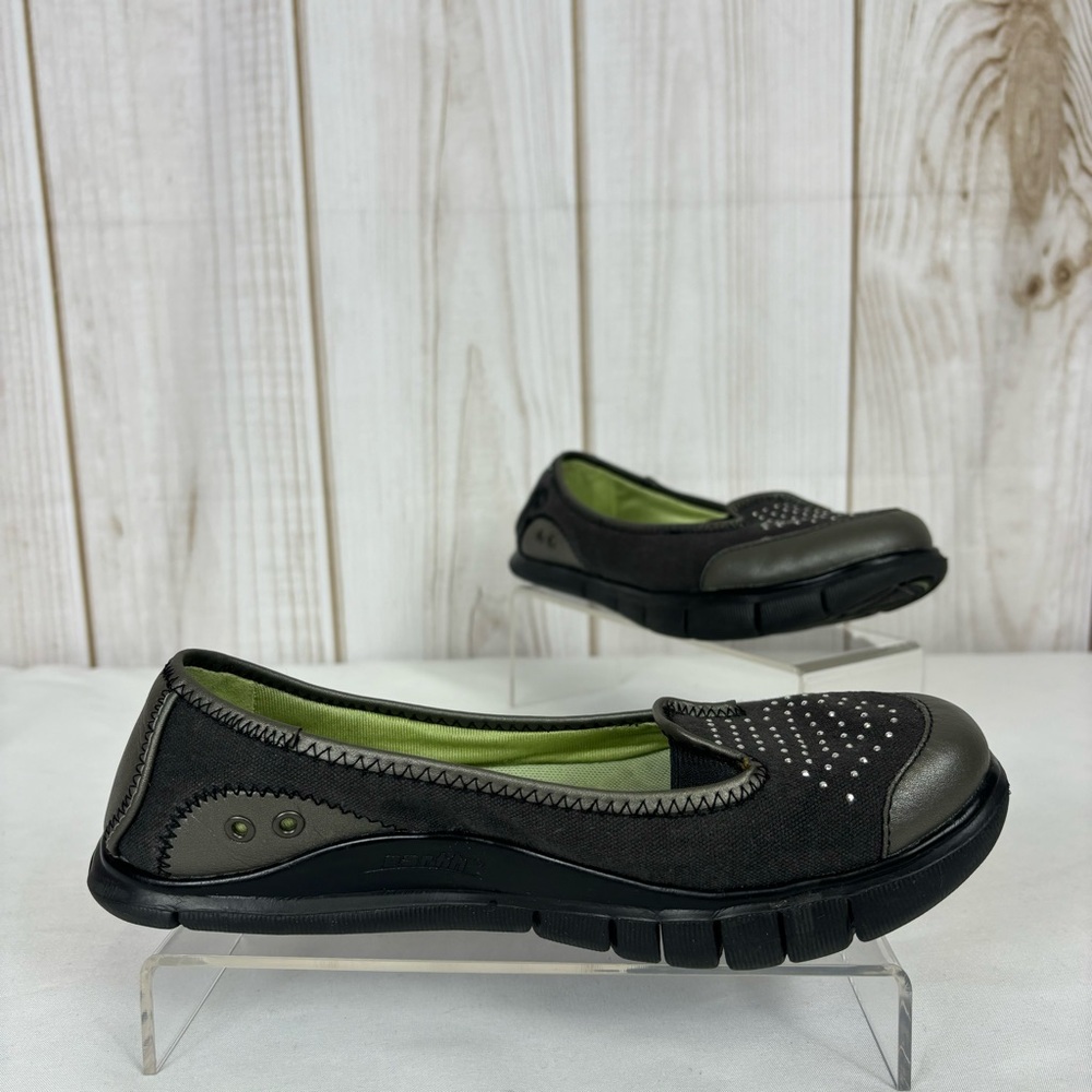 Earth Shoes Vegan Slip On Comfort Loafers Canvas Casual Flats Black Size 6 - Picture 3 of 14